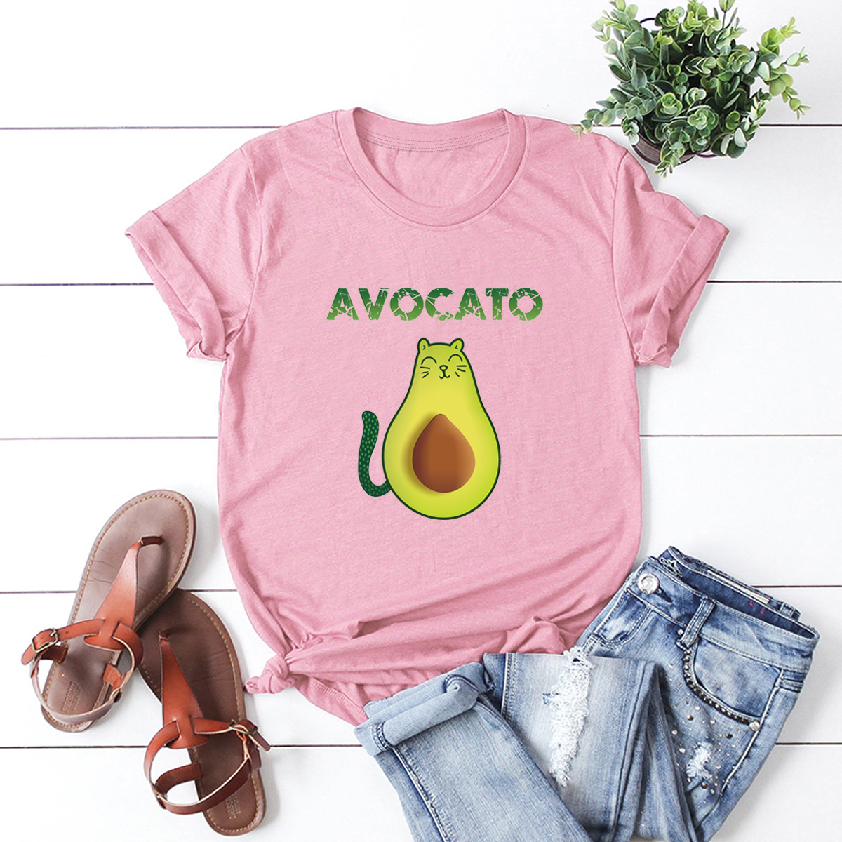 Avocato cat short sleeve T-shirt NSSN2572