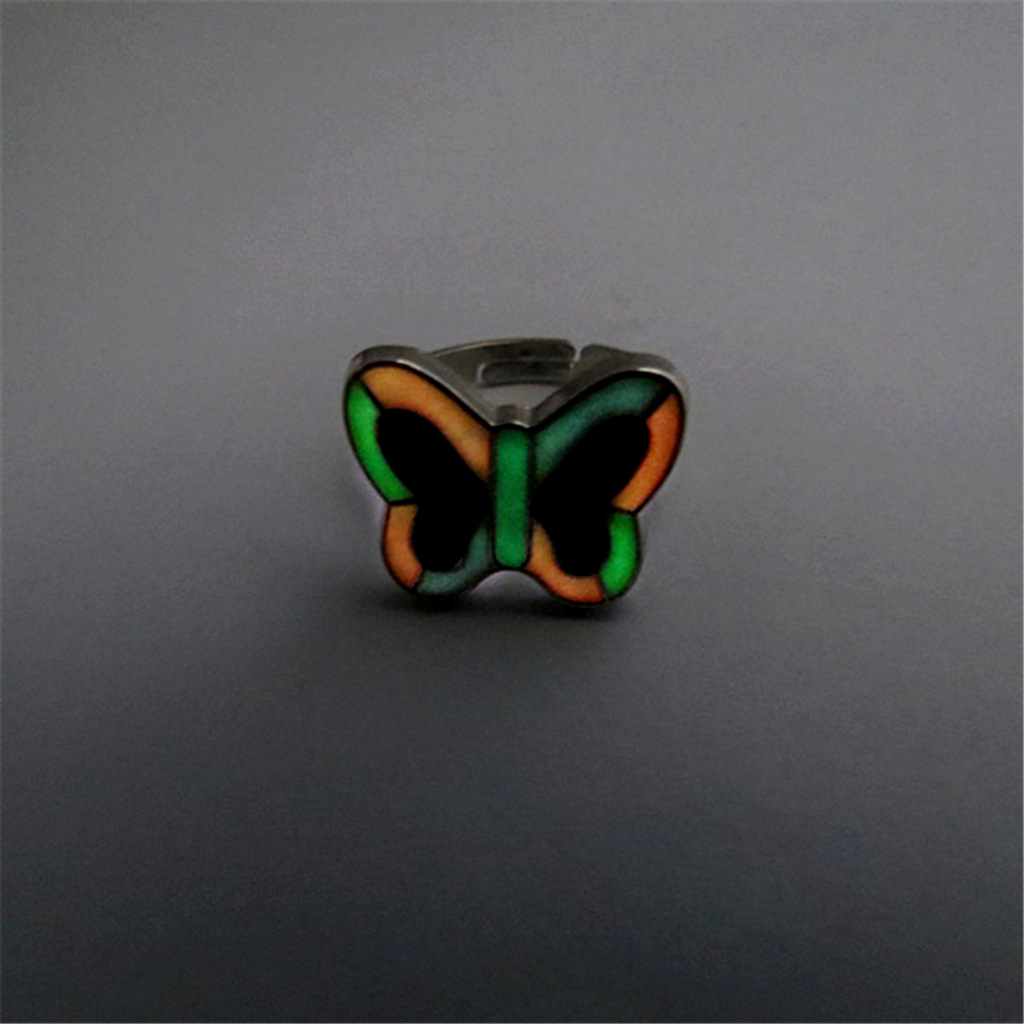 50g Weight Artificial Gemstones Inlay Material Birthday Occasion Alloy Material Heart Pattern Women'S Gender Plating Design Fashion Style Simple Peach Heart Love Butterfly Moon Color Changing Ring 30