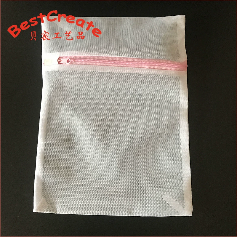Mesh bag for laundry with zipper, wholesale