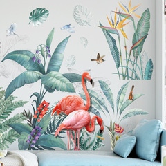 Nordic Plant Flamingo Wall Sticker, Skirting Board & Corner Edge Self-Adhesive Decorative Decal for Living Room and Bedroom – One-Leaf Orchid