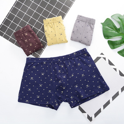 純棉內褲男士內褲平角褲全棉男式內褲舒適透氣四角褲純色