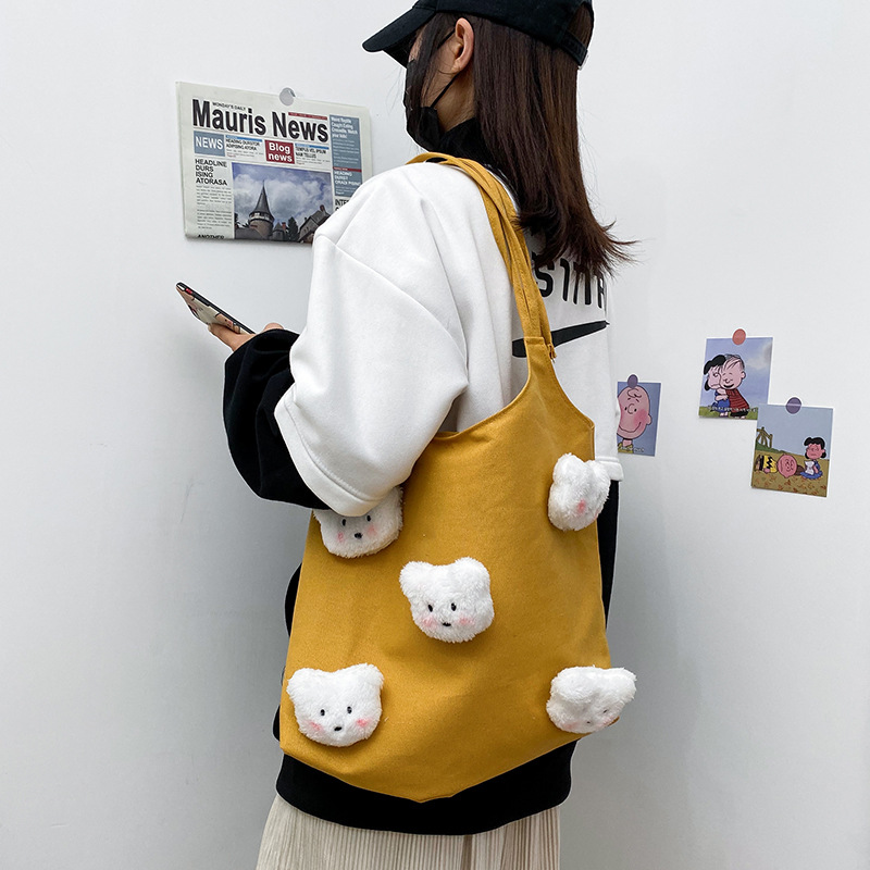 Girl Cute Doll Blush Bear Messenger Bag Student Soft Cute Doll Bag display picture 84