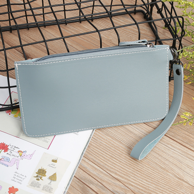116g Weight Zipper Closure Type Business, Travel Occasion Pu Leather Material Solid Color Pattern Women'S Gender Square Shape Light Grey, Dark Grey, Rose Red, Pink, Red, Green, Blue, Gold, Black Color Fashion Multi-function Zipper Multi-card Buckle Wallet 13