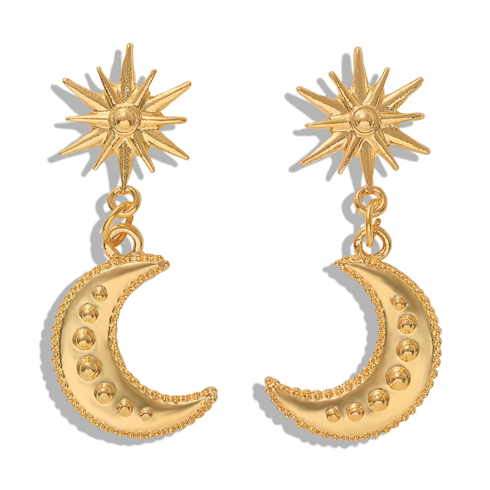 New Alloy Asymmetric Earrings Fashion Earrings Simple Crescent Earrings Accessories Wholesale display picture 7