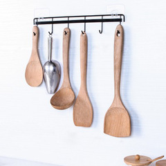 Iron six-row hook kitchen strong adhesive hook home bathroom punch-free 6-row hook wall hanging seamless adhesive hook