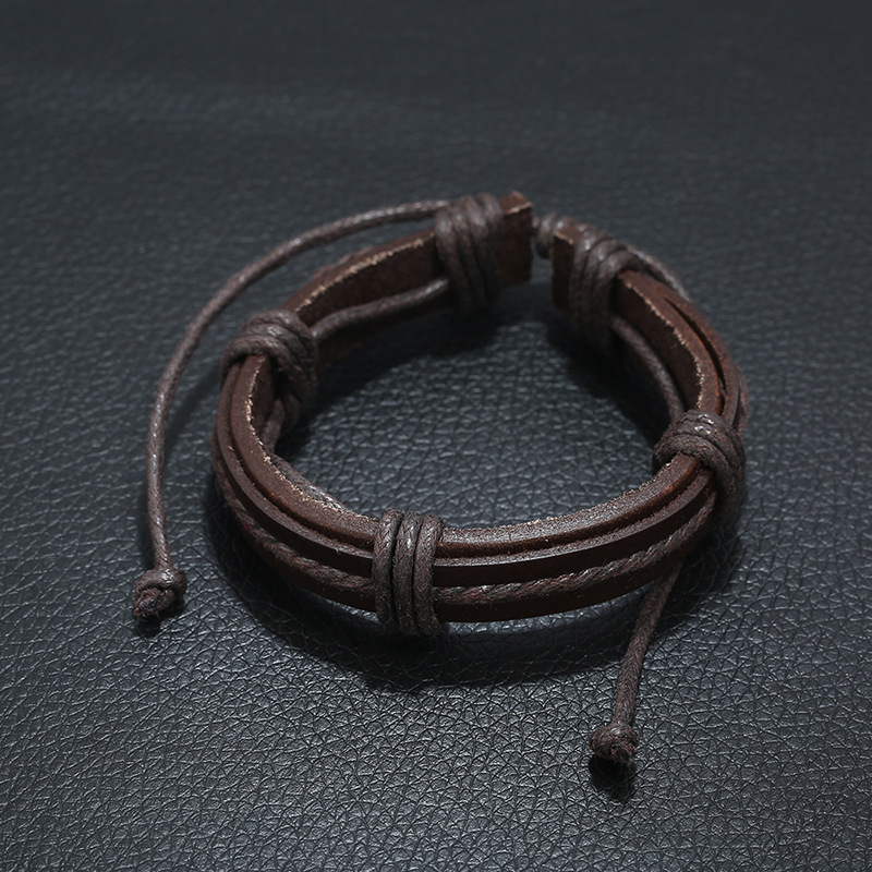 New retro leather bracelet simple woven leather bracelet wholesale