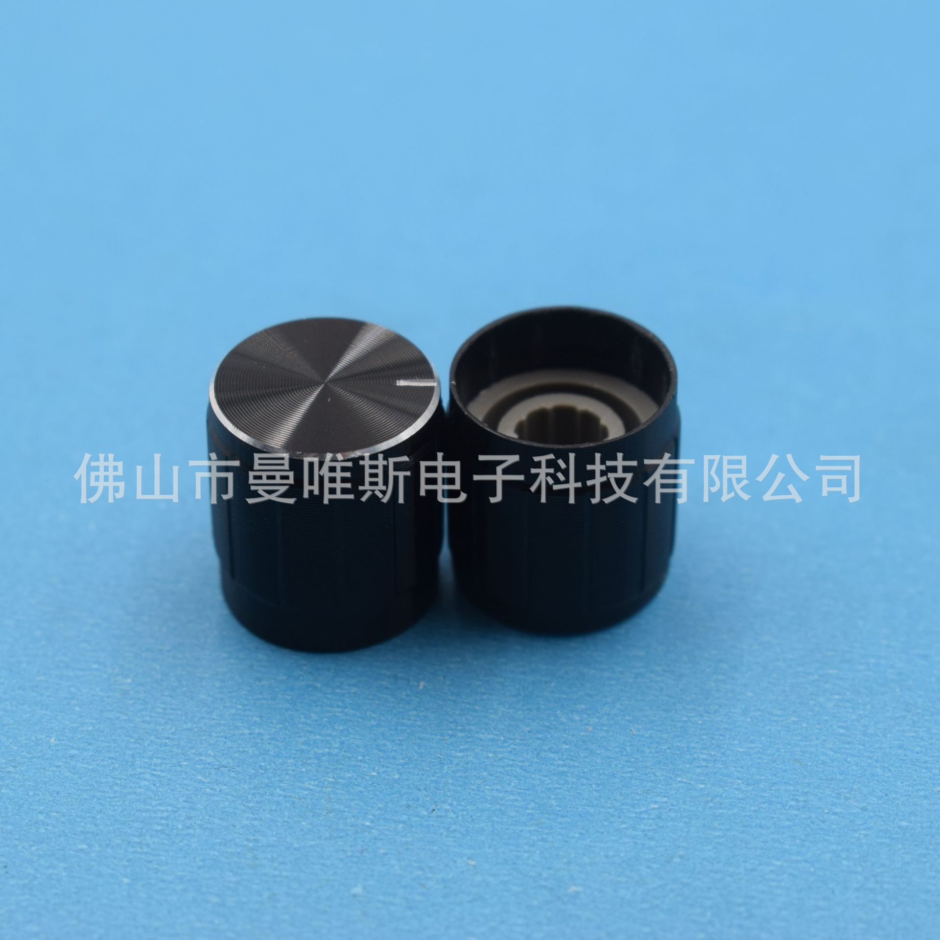 电位器旋钮帽15*17*6黑色带沟亮边金属塑料铝合金 电器开关旋钮