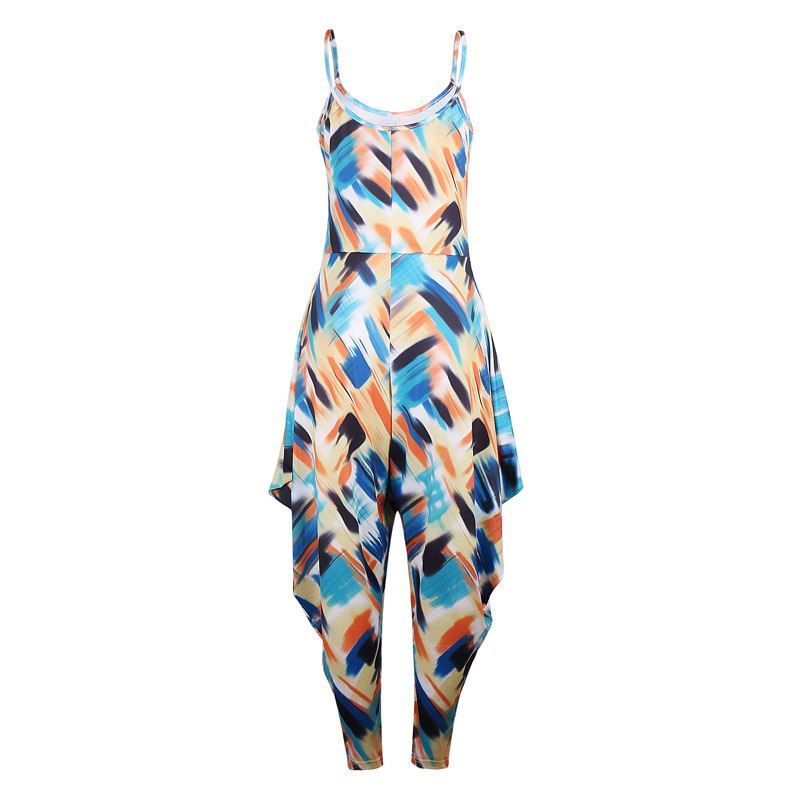 Printed Loose Sling Jumpsuit NSKX47353