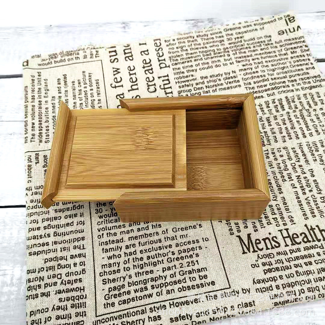 直销创意竹木首饰盒保健品木盒礼品盒 小型抽拉式竹木盒收纳盒