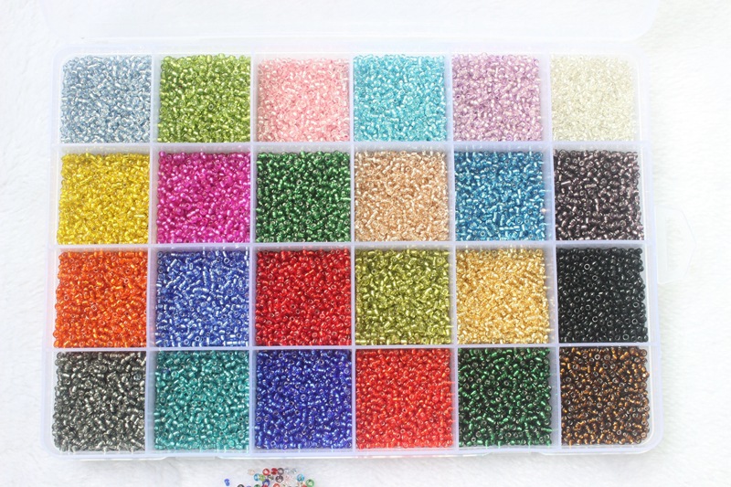 2mm玻璃米珠24格套装29