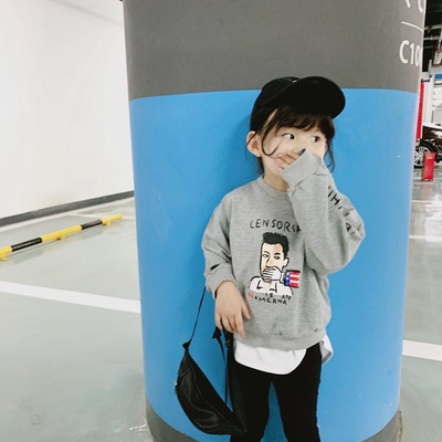 2019春夏季新款童装儿童卫衣男童女童韩版圆领卡通上衣中小童卫衣