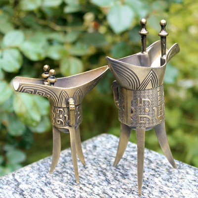 批发仿古酒具爵杯金属工艺品会销小礼品中国风礼品定制景区热卖