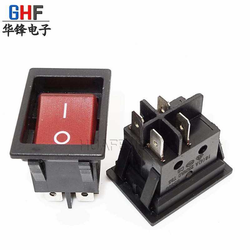 供应KCD4凹凸船型开关 隐藏开关 KCD4 30A 大电流隐蔽开关4脚带灯