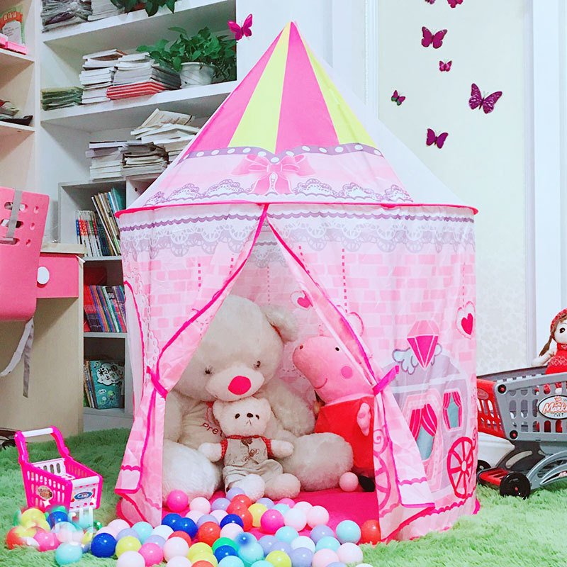 Children&#39;s Tent princess Tent love butterfly indoor princess Game house Ball pool Tent house Yurt goods in stock