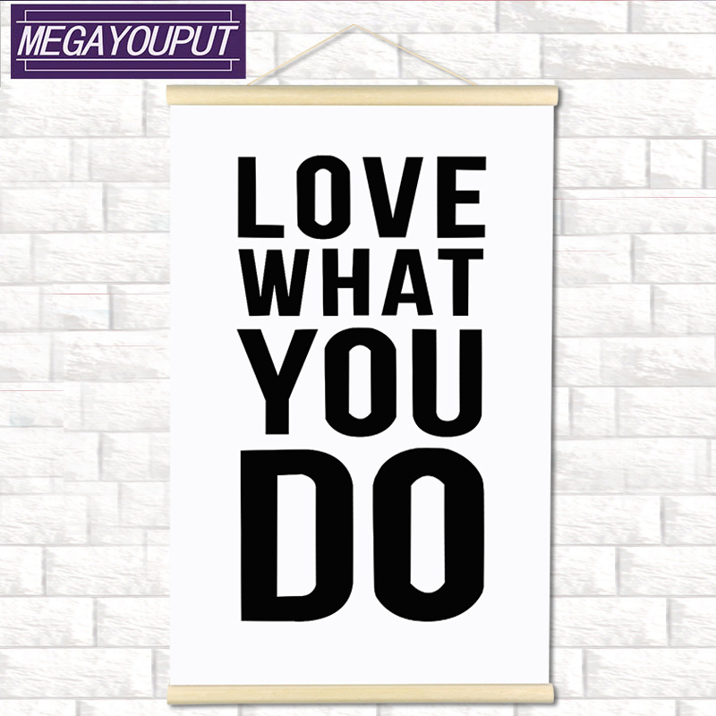 跨境新款钻石画LOVE实木卷轴挂画DIY满钻简约现代装饰画批发|ms