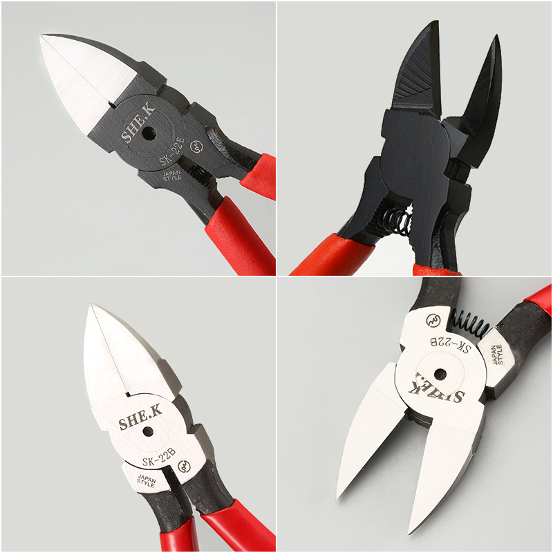 赛科薄型水口钳5寸6寸铬钒钢剪塑胶斜口偏口钳厂家直销日式电子钳