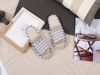 Factory direct selling volume Four seasons home soft stripe linen flax slippers men's cotton linen home sandals and slippers female