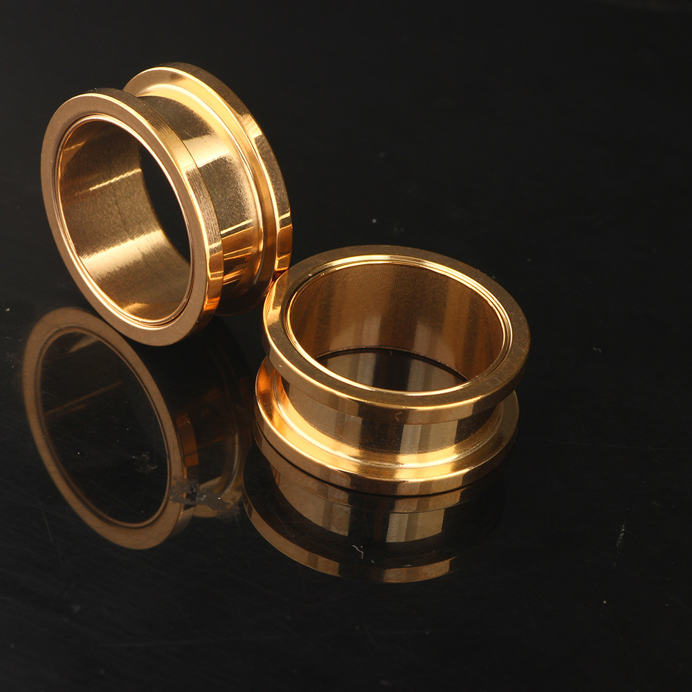 WISH Cross-Border Internal Thread Gold Ear Expander Plugs - 20mm Stainless Steel Ear Tunnels detail image 11