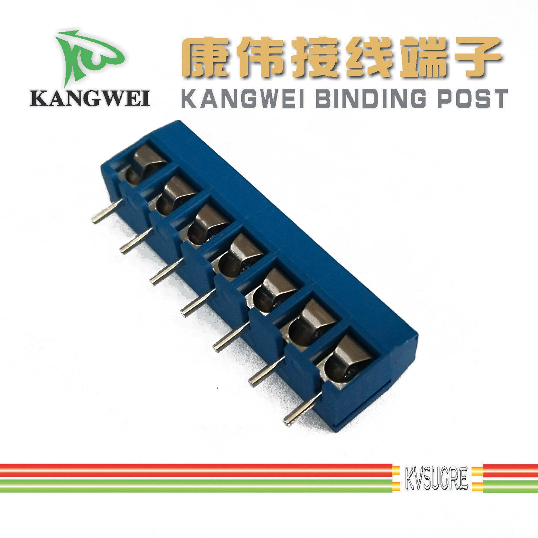 Плата клеммная Kangwei 3.81 мм шаг, зелёная винтовая PCB клемма KV381