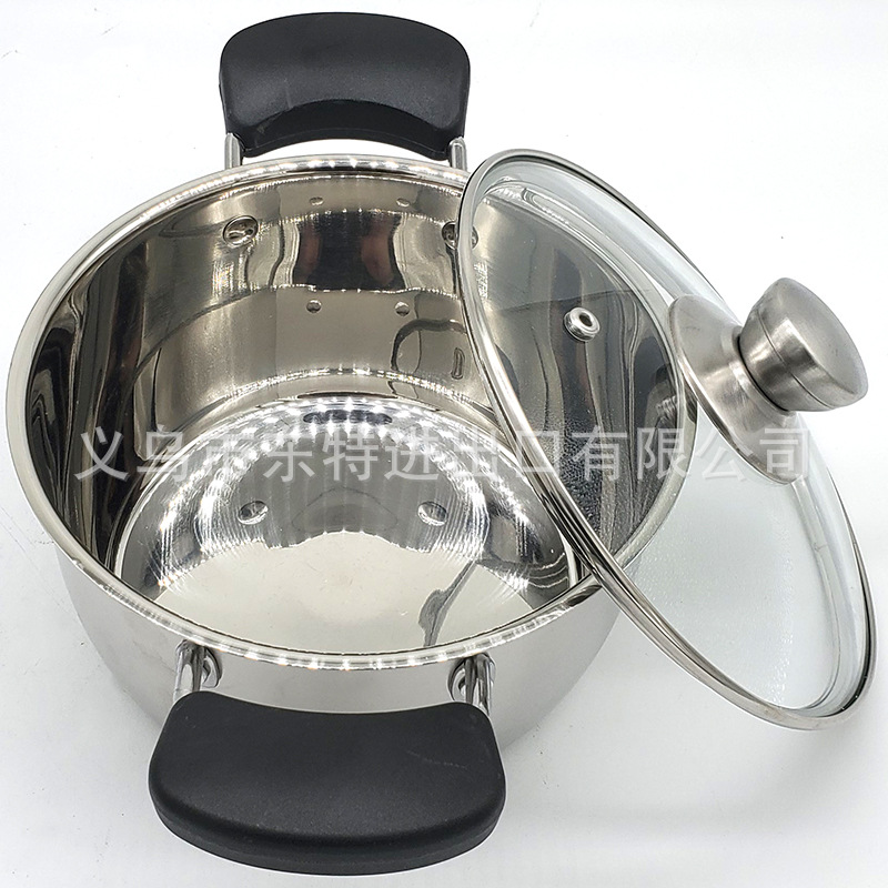 Factory direct sales of 4-piece sets of stainless steel soup POTS, 18-24cm sets, for export. Household multi-purpose soup POTS and gift POTS detail image 7