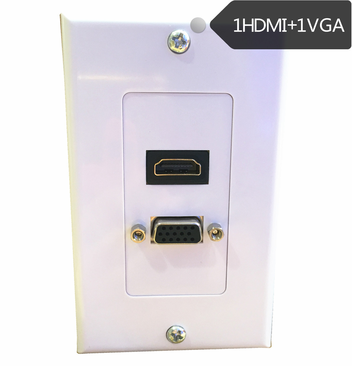 双口HDMI面板 VGA面板 免焊接 直插 墙插 电脑插座 高清插座