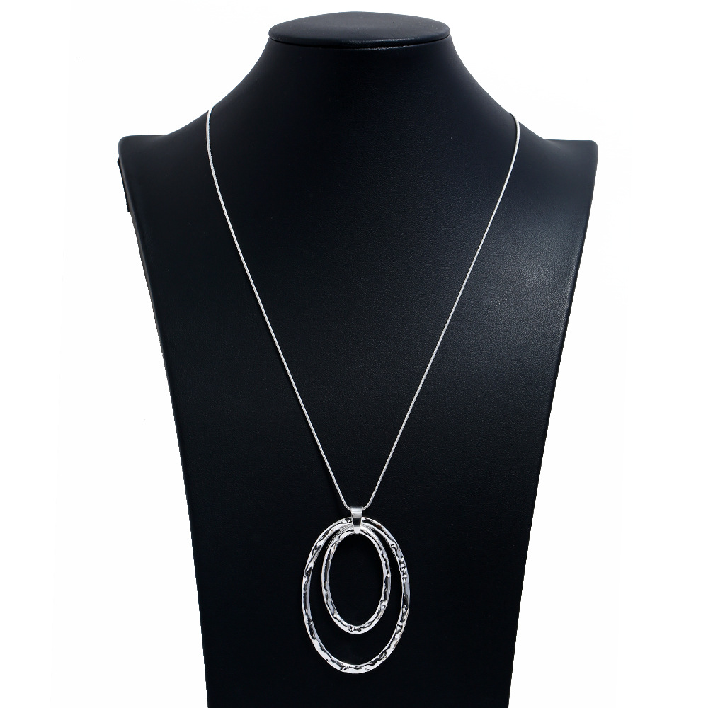 fashion metal geometric Y-shaped pendant long necklace