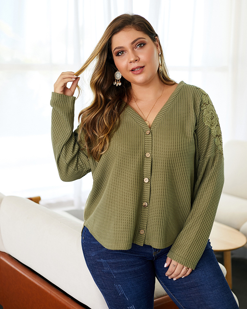 new women s plus size sweater long sleeve top  NSQH7852