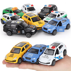 Children's toy car 1:64 palm treasure two-door police car ride-hailing spring small alloy car can be matched with parking scene