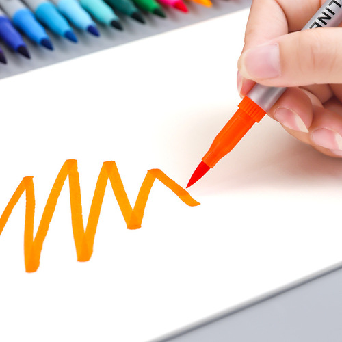 Cross-border new hook line pen double-head signature pen soft-head watercolor pen art student children's painting pen factory direct sale