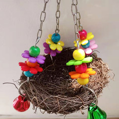 LeTao Woven Bird Nest, Parrot Hanging Basket Nest, Woven Nest, Bird Cage Accessories
