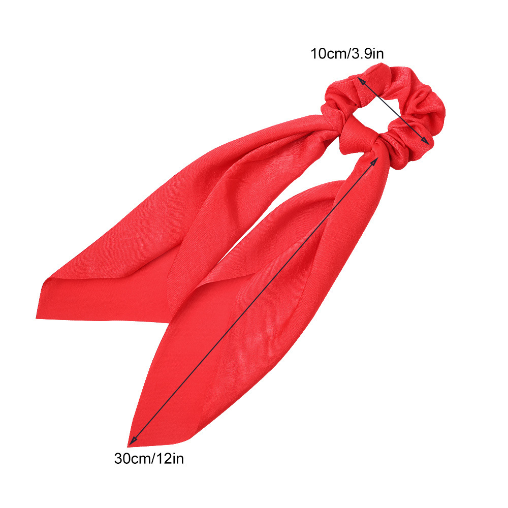 New Long Satin Plain Hair Ring Streamer Printed Cheap Hair Ring Wholesale display picture 1