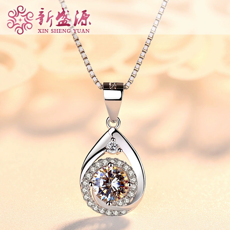 Кулон из стерлингового серебра 925 пробы, модное колье с бриллиантами в Корейском стиле в форме капли, Женская цепочка на ключицу, подарок, оптовая продажа