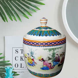 中式创意陶瓷储物罐摆件家居饰品欧式客厅酒柜玄关装饰糖果收纳罐
