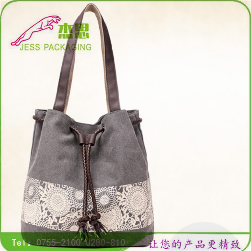 设计新款棉麻布复古单肩包手提包水桶包斜跨包背包量大从优