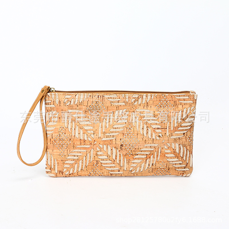 Designer original environmental protection Cork wallet creative printing real wood clutch portable change real wood storage bag