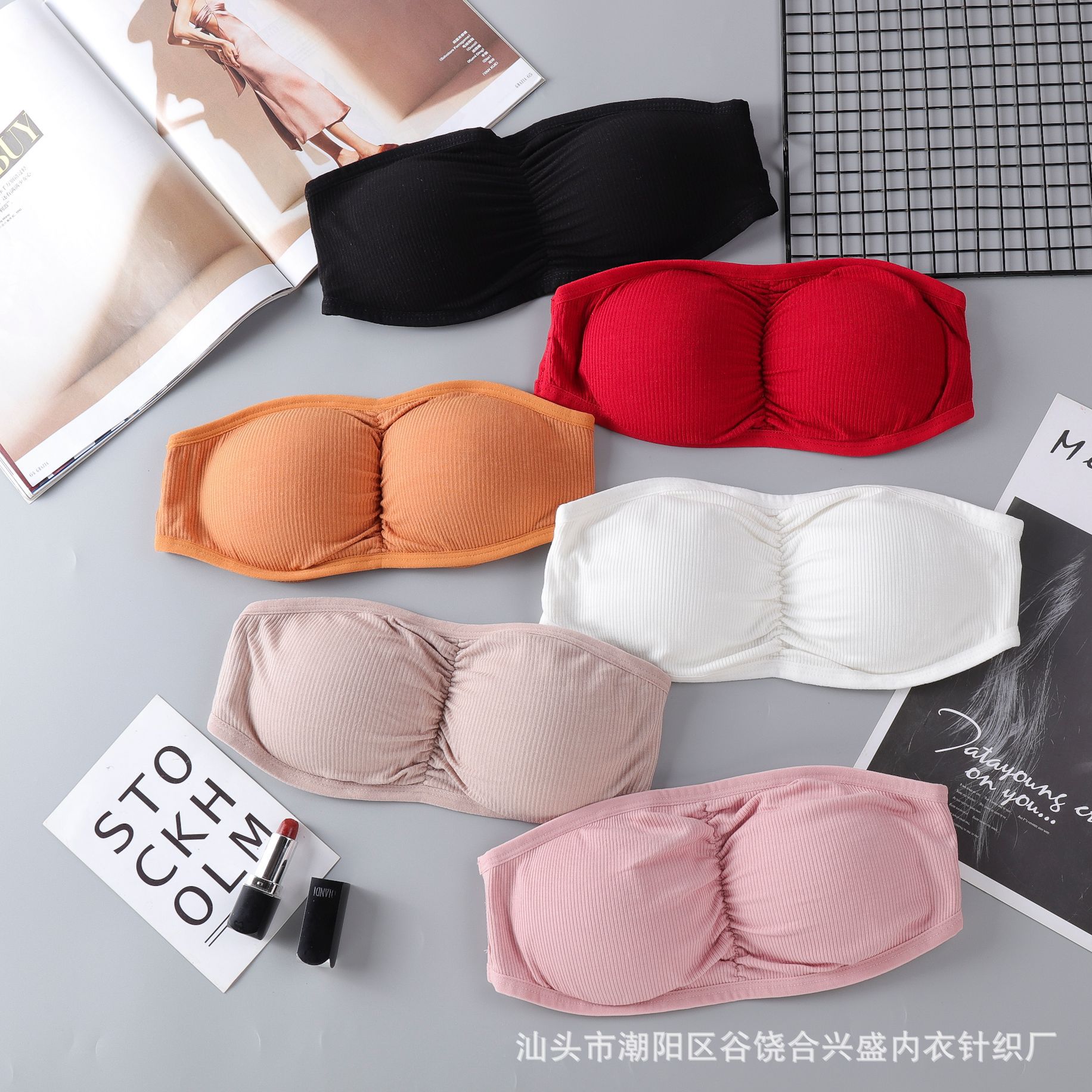 New girls' line-up underwear, wrap around the chest, wipe the chest, gather together to prevent light loss, no steel ring, sexy back bra, female students