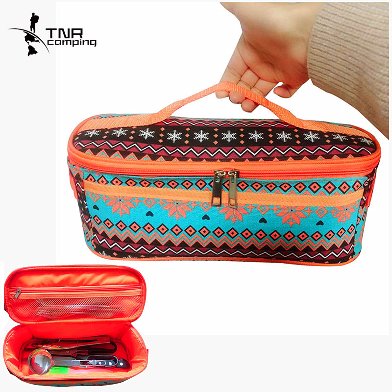 跨境专供户外加厚帆布餐具包BBQ野餐包便携厨具炊具收纳新品批发|ru