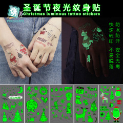 Reikaron New Christmas Tattoo Stickers Waterproof Holiday Glow-in-the-Night Tattoo Stickers Children's Stickers Wholesale