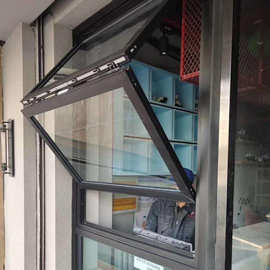 正在促销铝合金手动折叠窗液压支杆助力窗奶茶店开放式厨房上折窗
