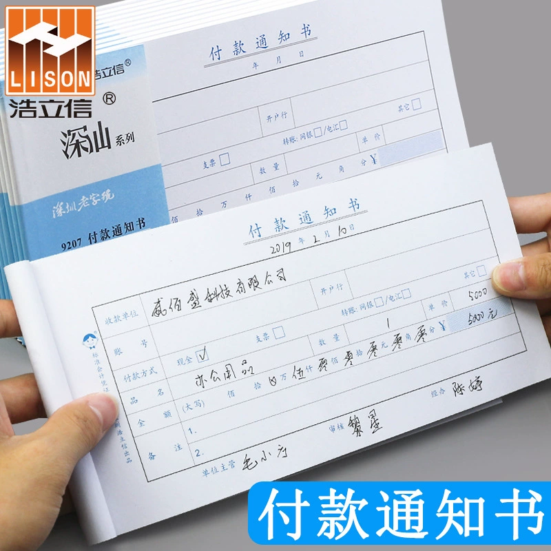 30 Мульти -Провинциальная Бесплатная Доставка Haolixin Shenshan Уведомление о платеже Стандартный Ваучер Бухгалтерия Бухгалтерский сертификат