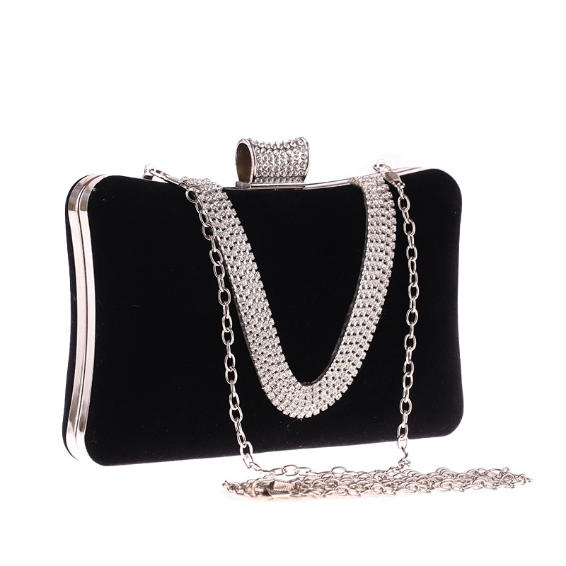 Fashionable Women's Bags With Diamond Fingers Evening Banquet Bags U-flannel Bags display picture 2