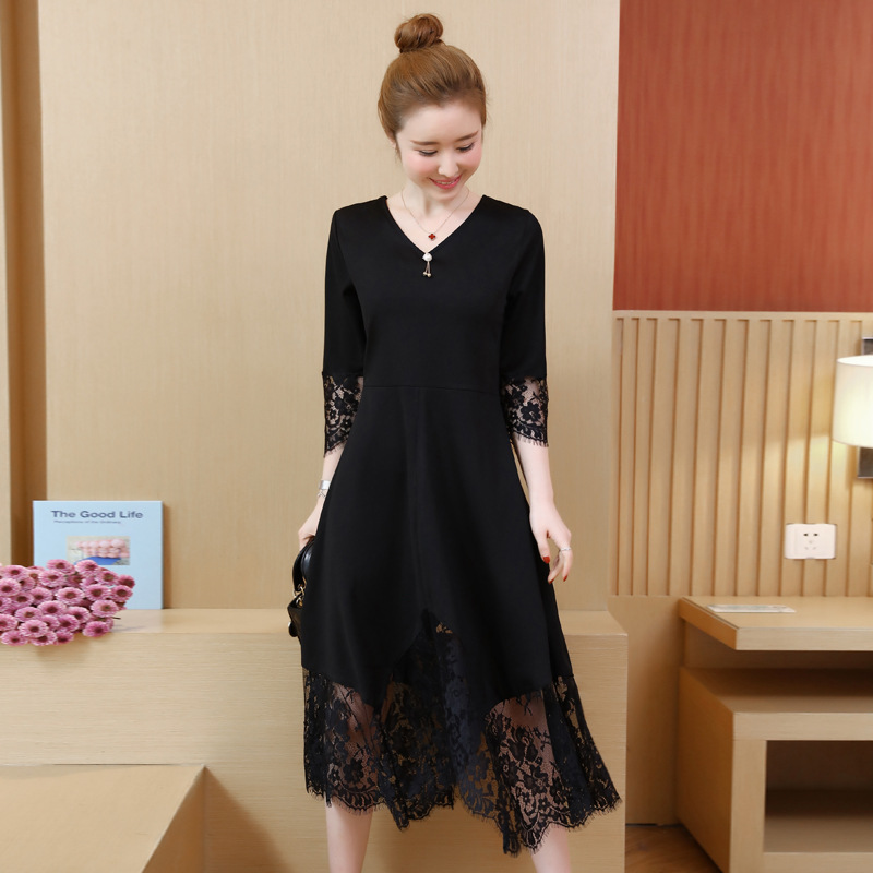 Mã T8270 Giá 570K: Váy Đầm Liền Thân Nữ Gauhd Big Size Ngoại Cỡ Phong Cách Hàn Quốc Thời Trang Nữ Chất Liệu Ren Hàng Quảng Châu Cao Cấp G01.