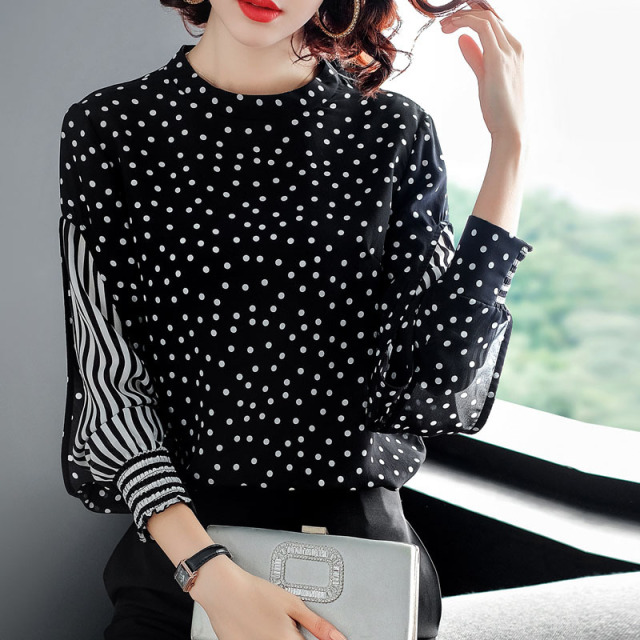 Chiffon jacket Polka dot loose thin shirt