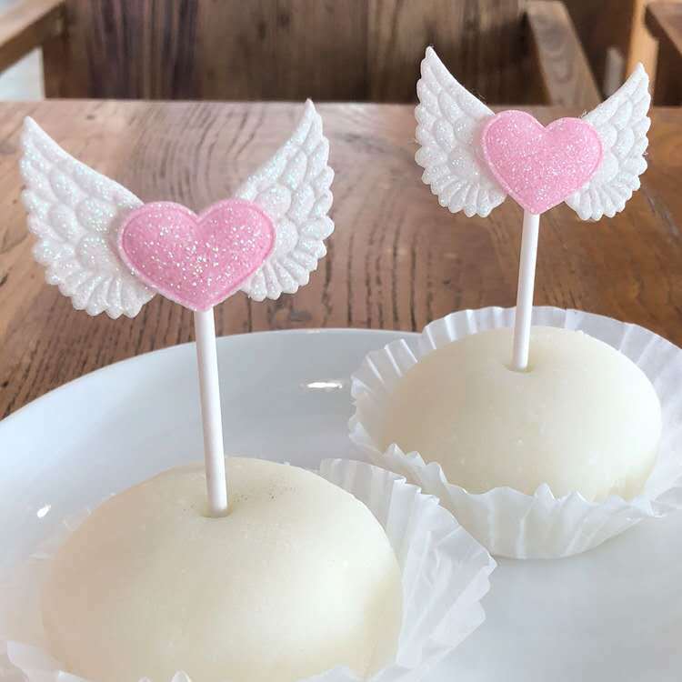 新款 蛋糕插牌天使的翅膀 璀璨愛心 生日婚禮甜品台插簽蛋糕插