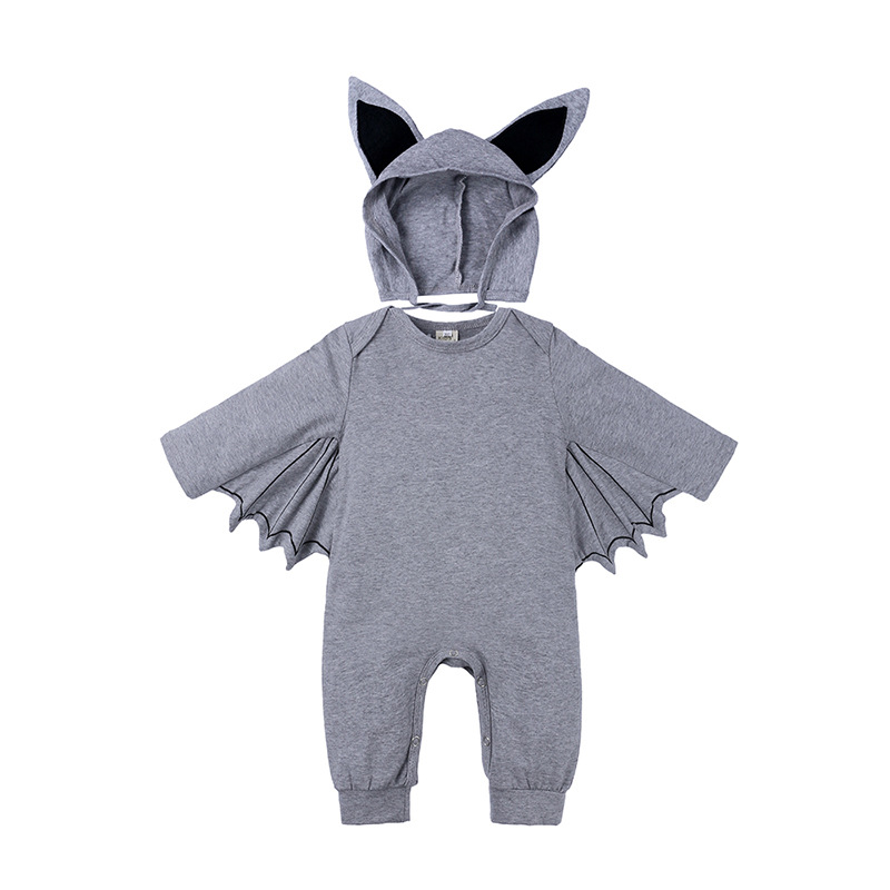 Costume Bébé Chauve-souris Avec Cape Et Capuche - Taille Nouveau-né à 24 Mois, Unisexe, Coton Doux, Fermeture Boutons-pression (idéal 1er Halloween)