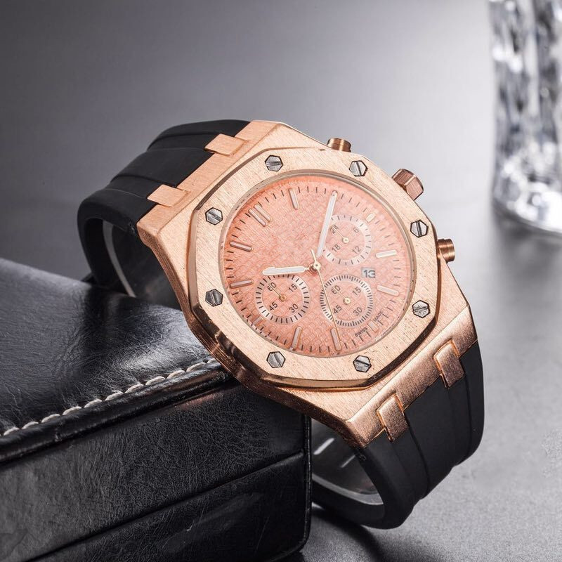 120g Weight Coated Glass Mirror Material Rubber Strap Material Casual Classic Style Geometric Horseshoe Buckle Quartz Women's Watches