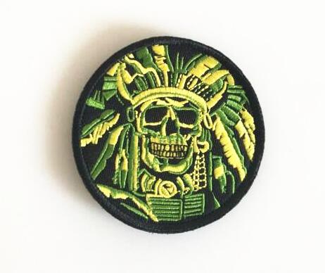 Heat Death Skull Embroidered Velcro Armband US Army Morale Military Tactical Embroidered Armband