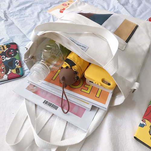 National trendy women's bag Tote canvas bag female student shoulder bag crossbody bag fresh and sweet small canvas bag