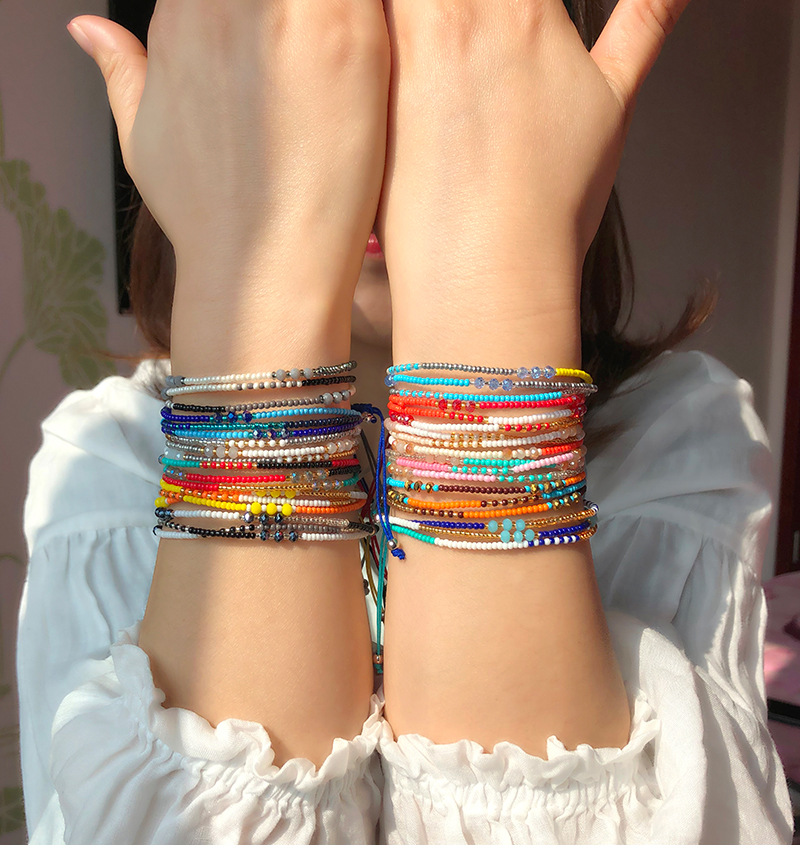 Bohemian Ethnic Style Hand Beaded Multi-layer Braided Rope Bracelet display picture 1