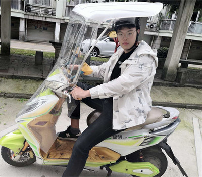 全新款七字型電動車塑料雨棚透明款車棚遮陽防寒防雨小型電瓶車